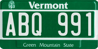 VT license plate ABQ991