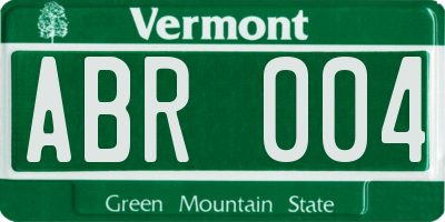 VT license plate ABR004