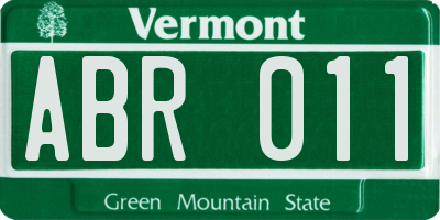 VT license plate ABR011