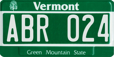 VT license plate ABR024