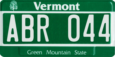 VT license plate ABR044