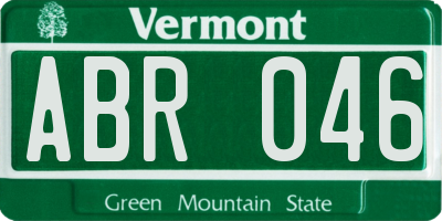 VT license plate ABR046