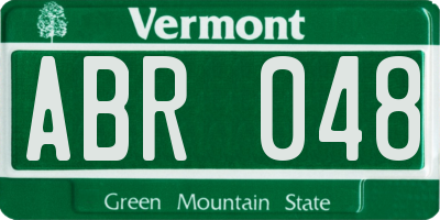 VT license plate ABR048