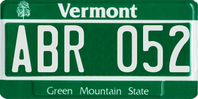 VT license plate ABR052