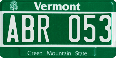 VT license plate ABR053