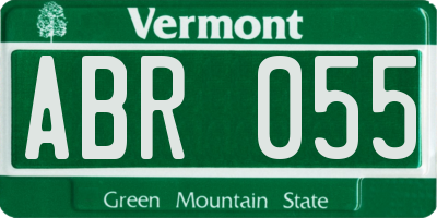 VT license plate ABR055