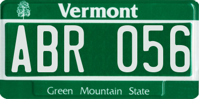 VT license plate ABR056