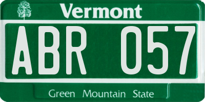 VT license plate ABR057