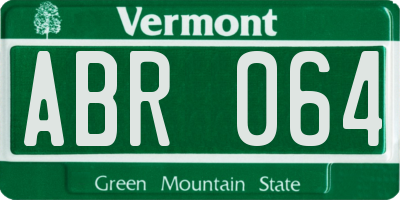 VT license plate ABR064