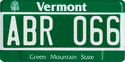 VT license plate ABR066