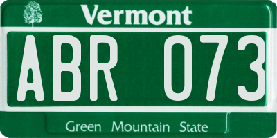 VT license plate ABR073