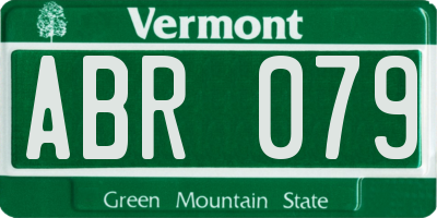 VT license plate ABR079