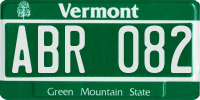 VT license plate ABR082