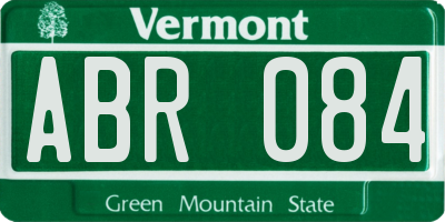 VT license plate ABR084