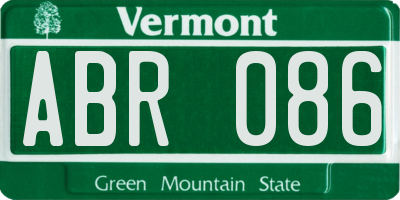 VT license plate ABR086