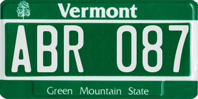 VT license plate ABR087