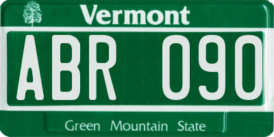 VT license plate ABR090