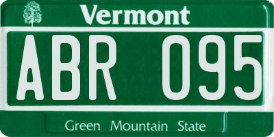 VT license plate ABR095