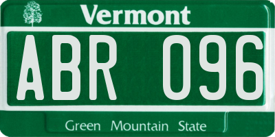 VT license plate ABR096