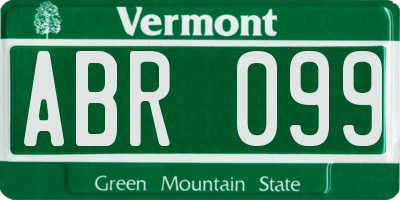 VT license plate ABR099