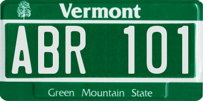 VT license plate ABR101