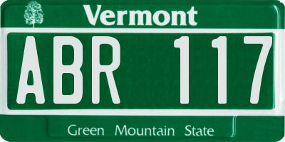 VT license plate ABR117