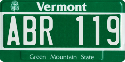 VT license plate ABR119