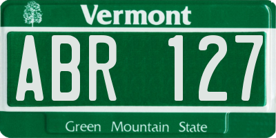 VT license plate ABR127