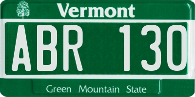 VT license plate ABR130