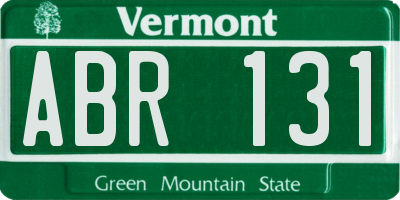 VT license plate ABR131