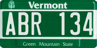 VT license plate ABR134