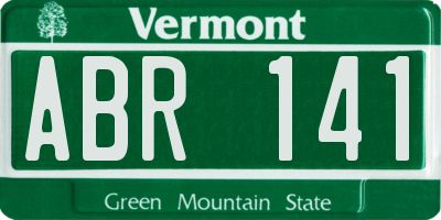 VT license plate ABR141