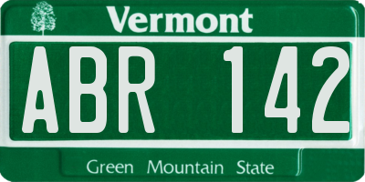 VT license plate ABR142