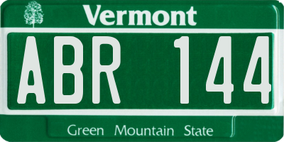 VT license plate ABR144