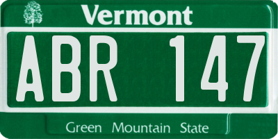 VT license plate ABR147