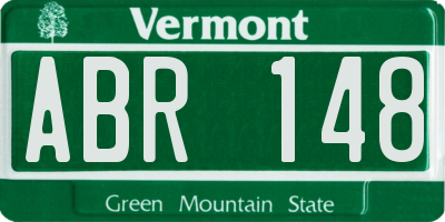 VT license plate ABR148