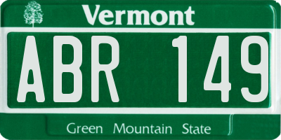 VT license plate ABR149