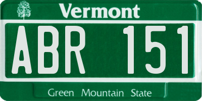 VT license plate ABR151