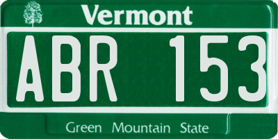 VT license plate ABR153