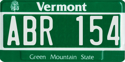 VT license plate ABR154