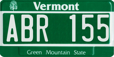 VT license plate ABR155