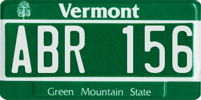 VT license plate ABR156