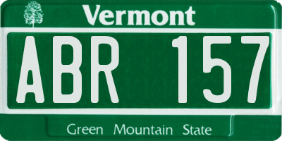 VT license plate ABR157