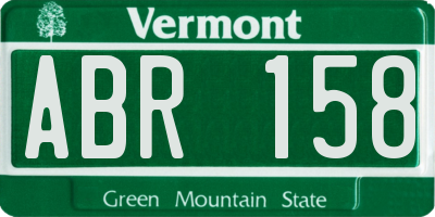 VT license plate ABR158