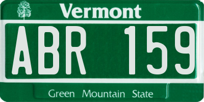 VT license plate ABR159