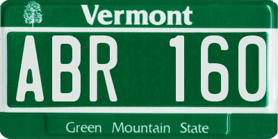 VT license plate ABR160