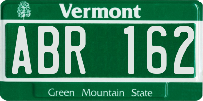 VT license plate ABR162