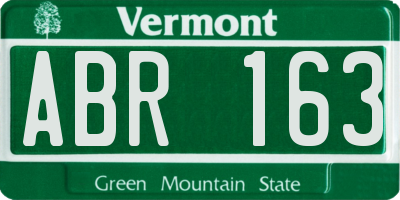 VT license plate ABR163