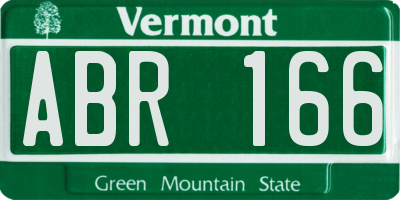 VT license plate ABR166