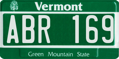VT license plate ABR169